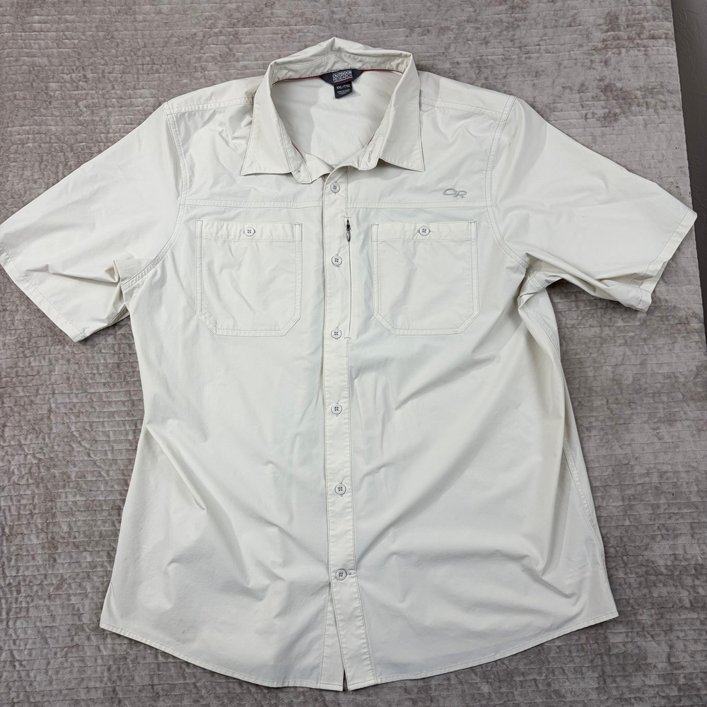 Outdoor Research Wayward SS Shirt Mens XXL Beige Nylon Blend Hiking 269220 S19
